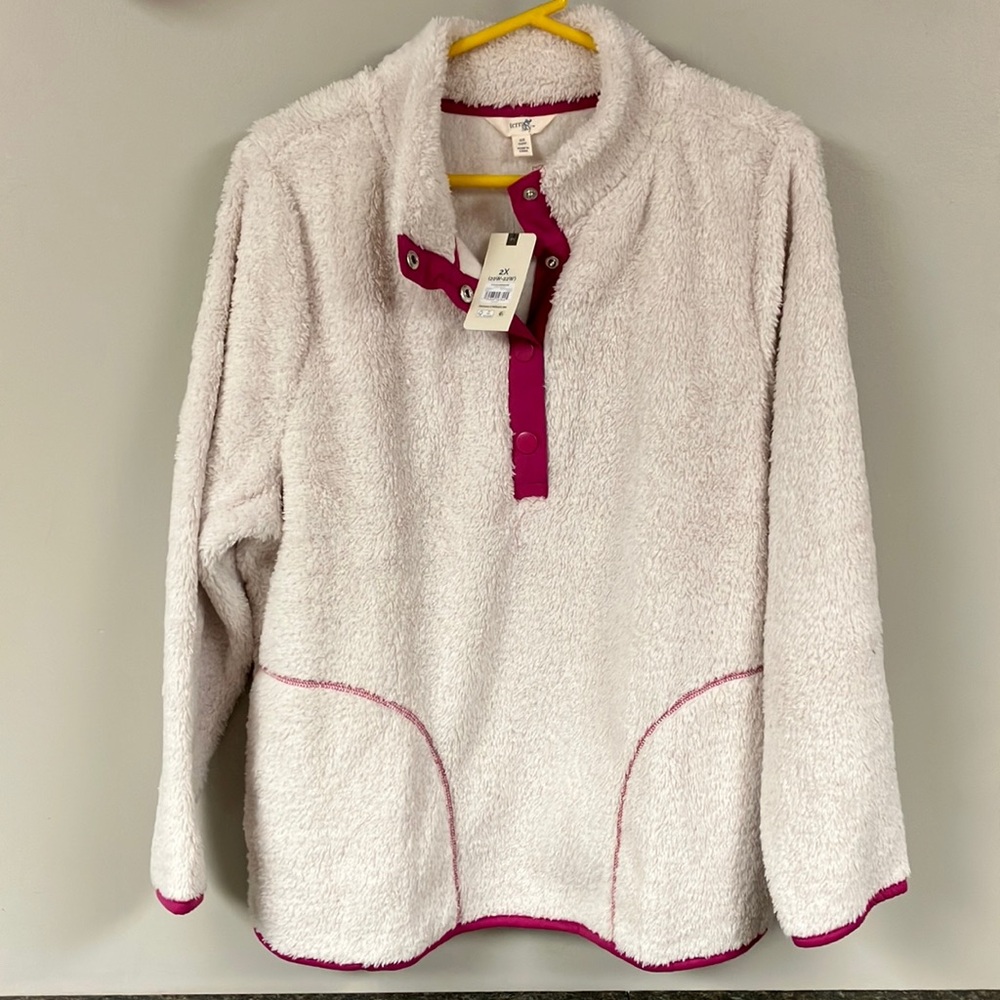 Terra & Sky soft fuzzy shirt jacket with pockets 0x 14w nwt